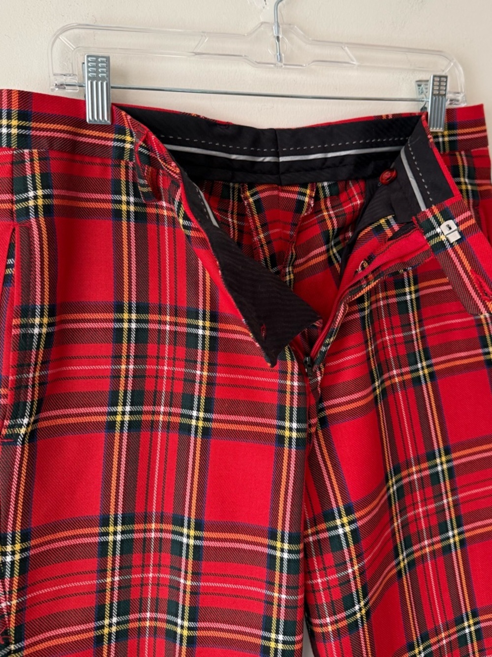 Murray Golf Vintage Broadsword Red Royal Stewart Tartan Plaid Golf Pants Size 32 - Picture 8 of 16